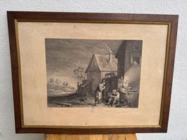 Superbe Gravure représentant « La ferme »